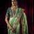 seagreen kanjivaram silk blend wedding saree