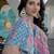 sky-blue Digital Printed with Dori and Zari embroidered Chinnon Silk designer lehenga