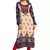 Beige Pashmina Printed Round Neck Long Kurti