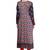 Beige Pashmina Printed Round Neck Long Kurti