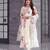 white colored party wear embroidered stitched georgette pant style kurti suit with duppatta