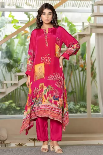 Maurya vermillion printed kurta pant set