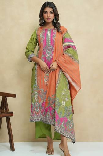 Baga apricot cotton suit set