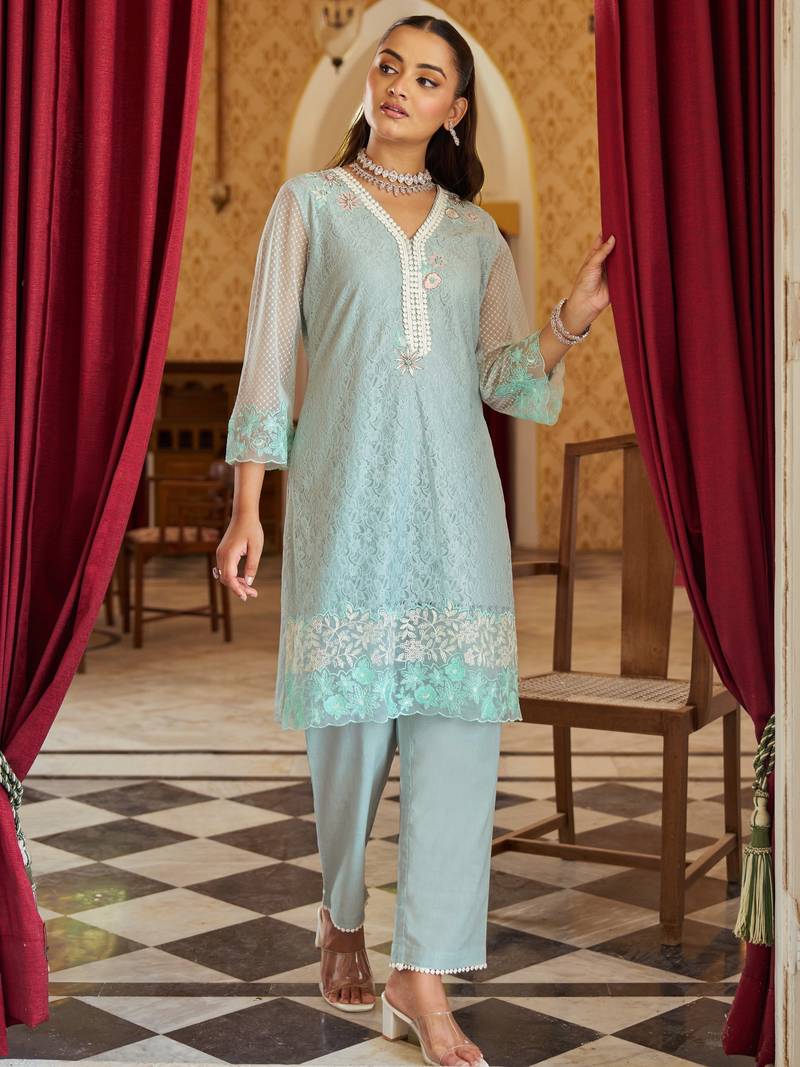 Anumeha tiffany embroided kurta pant set