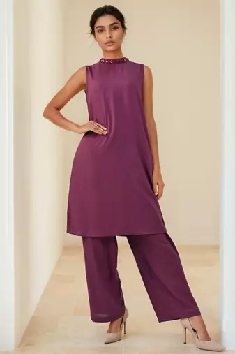 Sharanya plum kurta pant set