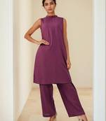 Sharanya plum kurta pant set