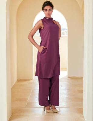Sharanya plum kurta pant set 5