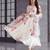white colored party wear embroidered stitched georgette pant style kurti suit with duppatta
