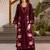Kabool merlot embroidery kurta pant set
