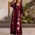 Kabool merlot embroidery kurta pant set