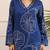 Kabool jayblue printed cotton kurta pant set