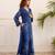 Kabool jayblue printed cotton kurta pant set