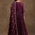 wine colored party wear embroidered stitched vichitra pant style kurti suit with duppatta