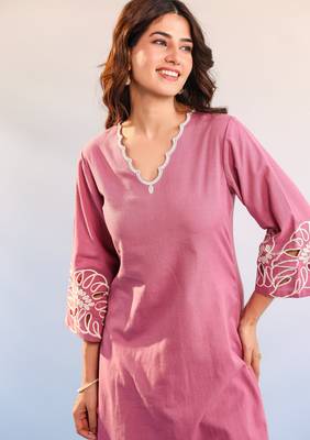 Viva forest embroidery cotton kurta pant set 5