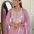  pink colored party wear embroidered stitched viscose pant style kurti suit with duppatta