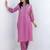 Viva periwinkle embroidery cotton kurta pant set