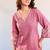Viva periwinkle embroidery cotton kurta pant set