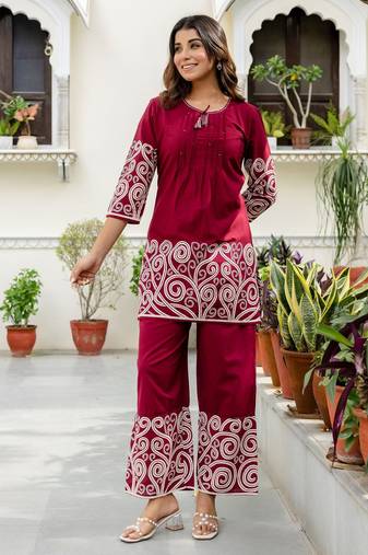 Pink cotton co-ord-sets 