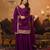 wine colored party wear embroidered stitched vichitra pant style kurti suit with duppatta