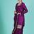 wine colored party wear embroidered stitched vichitra pant style kurti suit with duppatta