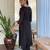 black colored party wear embroidered stitched viscose pant style kurti suit with duppatta