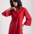 Red cambric plain kurta with bottom