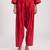 Red cambric plain kurta with bottom