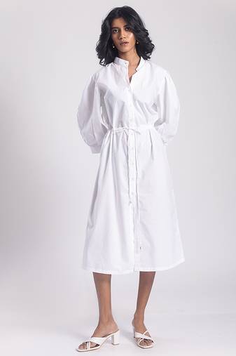 White cambric plain girls dress