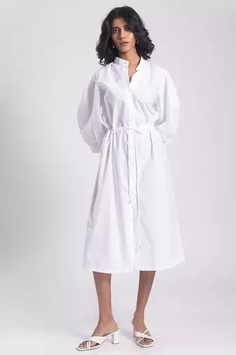 White cambric plain girls dress