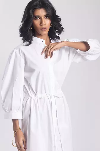 White cambric plain girls dress