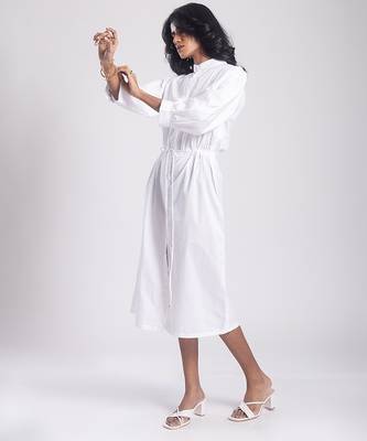 White cambric plain girls dress 4