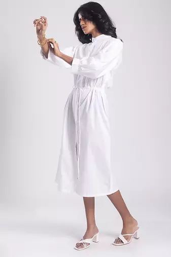 White cambric plain girls dress