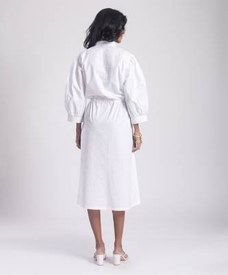White cambric plain girls dress 5