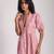 Pink cotton printed girls dress