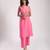 Pink cambric plain kurta with pant