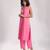 Pink cambric plain kurta with pant