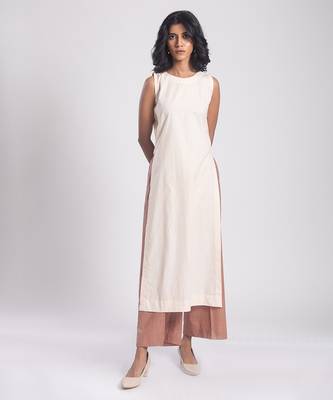 White cambric plain Kurta Set 1