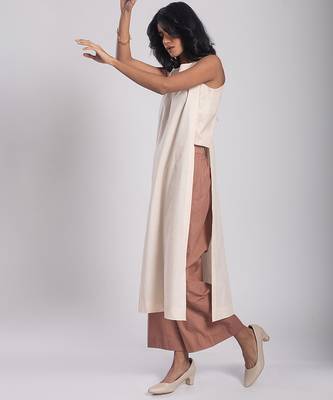 White cambric plain Kurta Set 3