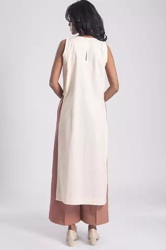 White cambric plain Kurta Set