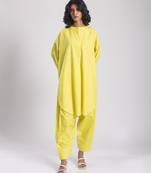 Yellow cambric plain Kurta Set