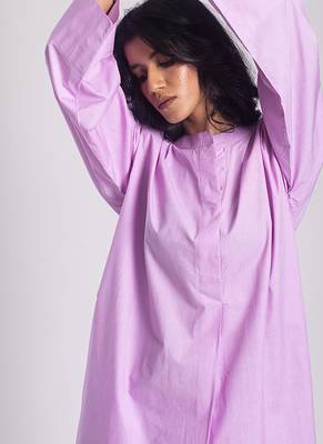 Purple cambric plain Kurta Set 2