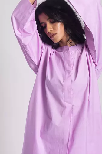 Purple cambric plain Kurta Set