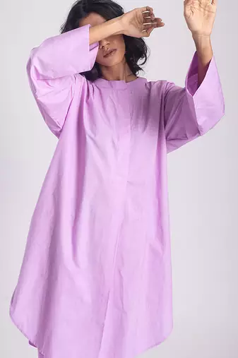 Purple cambric plain Kurta Set