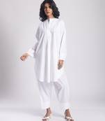 White cambric plain Kurta Set