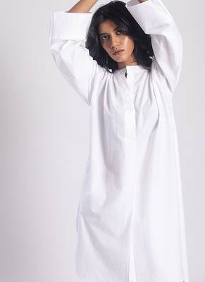 White cambric plain Kurta Set 4
