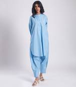 Blue cambric plain Kurta Set
