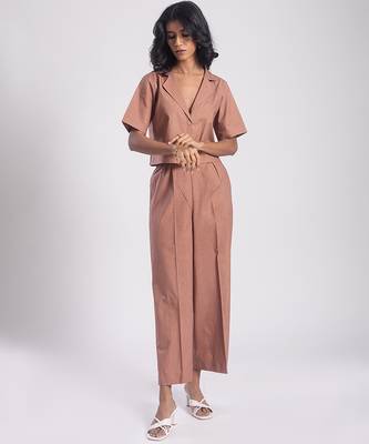 Brown cambric plain co ord set 1