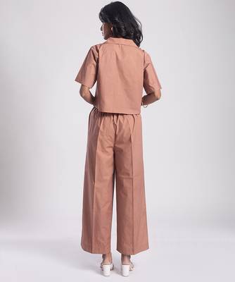Brown cambric plain co ord set 3