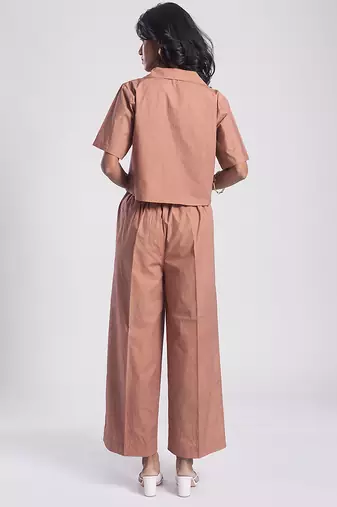 Brown cambric plain co ord set