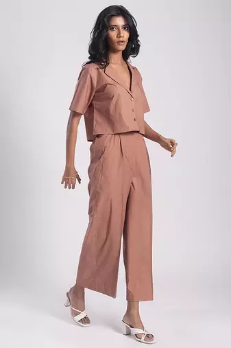 Brown cambric plain co ord set